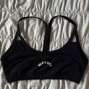 Darc Sport Black Sports Bra with Wolves Detail